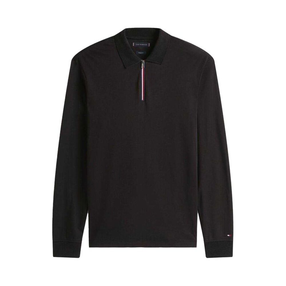 Tommy Hilfiger Mens Long-Sleeved Polo Shirt / Black
